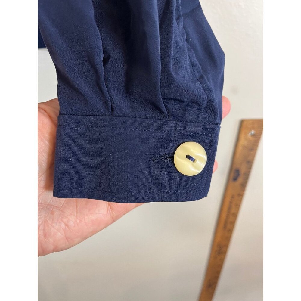 Retro Neutral Jacket Blue 12 Nautical Preppy Resort Coastal Classic Chic 90s - Picture 3 of 10